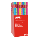 APLI balicí dárkový papír v roli Party, 70 cm x 2 m, mix 5 vzorů - 55ks