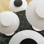 Louis Poulsen Stolní lampa PH 80 White, stříbrná barva, sklo, kov