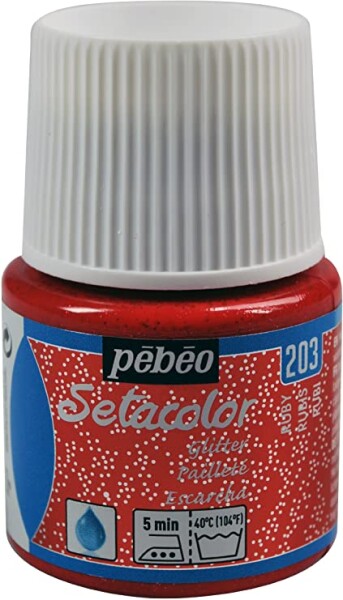 Pébéo Barva na textil Setacolor Light glitter 45 ml - Červená rubínová 203