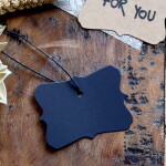 Chic Antique Papírový štítek Black Wavy Edges – set 10 ks, černá barva, papír