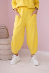 Bavlněná mikina kalhoty set žlutý UNI