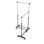 Věšák dvouramenný, černý plast.