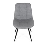 Židle jídelní, šedá látka, černý kov, otočný mechanismus 90°/90° (L/P) - funkce reset