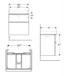 GEBERIT - Smyle Square Umyvadlová skříňka, 58x47x62 cm, 2 zásuvky, lávová 500.352.JK.1