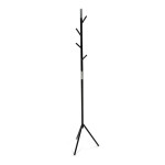 Věšák stojanový, výška 179 cm, kovová konstrukce, černý matný lak, nosnost 6 kg