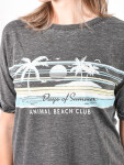 Animal BEACH DAYS Raven Black Marl dámské tričko krátkým rukávem