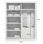 Šatní skříň Ska A12 XL Barva korpusu: Grafit, Rozměry: 150 cm, Dveře: Dub sonoma