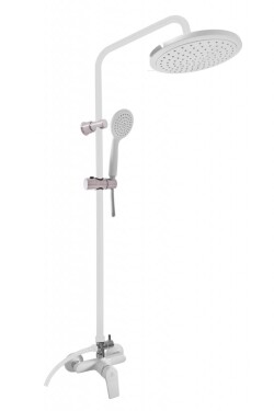 SLEZAK-RAV - Vodovodní baterie sprchová COLORADO s hlavovou a ruční sprchou bílá/chrom, Barva: bílá/chrom, Rozměr: 100 mm CO182.0/7BC