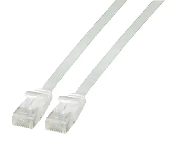 EFB Cat6A 3 m bílá / Plochý patch kabel / RJ-45 / U/UTP / PVC / 10Gbit/s (K8107WS.3)
