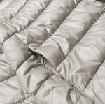 Krátká béžová dámská bunda s úpletovými stahovacími lemy (P22/P3-6636-62) odstíny béžové S (36)