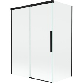 MEXEN/S - Rox vanová zástěna 2-křídlová posuvná 120 + 70 x 150, transparent, černá 8C9-120-070-70-00
