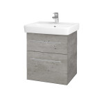 Dřevojas - Umyvadlová skříňka Q MAX SZZ2 55 - D01 Beton / Úchytka T02 / D01 Beton 67512B