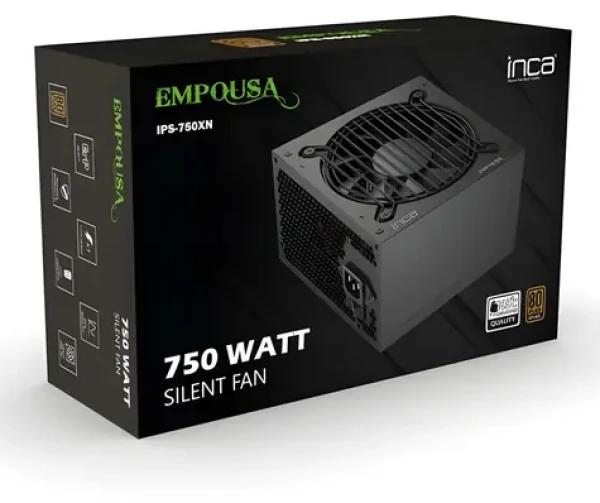 INCA IPS-750XN černá / PC zdroj / 750W / 80 PLUS Bronze / ATX12V 2.3 / 120mm ventilátor (IPS-750XN)