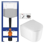 AKCE/SET - CERSANIT předstěnový instalační systém bez tlačítka + WC DEANTE Jasmin se sedátkem RIMLESS /VÍROVÉ SPLACH/ K97-526 X JA1