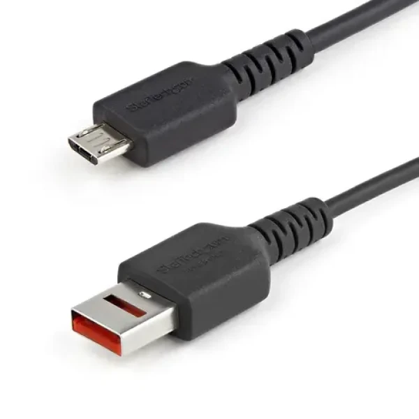 StarTech Secure Charging Cable Adapter černá / Bezpečnostní nabíjecí adaptér / USB-A - Micro-USB B / 12 W / 1 m (USBSCHAU1M)