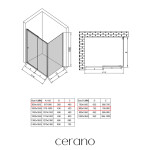 CERANO - Sprchový kout Varone POINT L/P - 6 mm - černá matná, transparentní sklo - 90x80x195 - posuvný CER-DY505B-9080