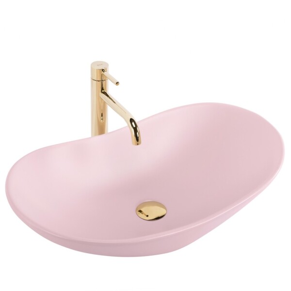 REA - Umyvadlo na desku ROYAL Powder Pink Matt 61x35 REA-U6374