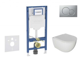 GEBERIT - Duofix Set předstěnové instalace, klozetu Oudee a sedátka softclose, tlačítko Sigma01, lakovaný matný chrom SANI11CA1123B