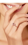 Emporial Elenys prsten Třpytivé srdce Rose Gold 14k růžové zlato Velikost: 5 (EU: 49-50)