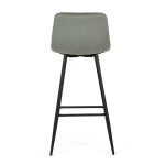 Židle barová, zelená látka, čtyřnohá kovová podnož, černý mat