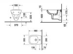 DURAVIT - D-Code Závěsný bidet s přepadem, 350mm x 480mm, bílý 2237150000