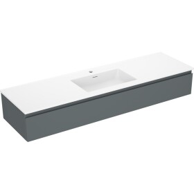 MEXEN/S - Orio koupelnová skříňka 160 cm s umyvadlem Otis, 1 šuplík, grafit mat/bílá mat 91A10-16023-1-BF66-W18M01