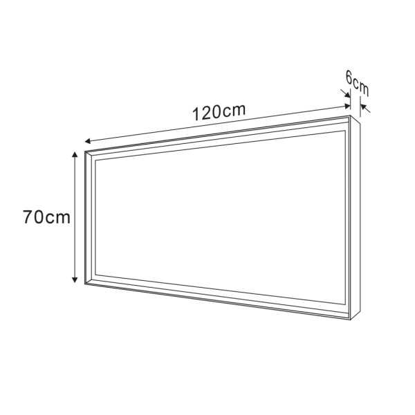 SAPHO - SORT zrcadlo s LED osvětlením 120x70cm, černá mat ST120