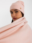 Dámský komplet čepice a šála LK KMPL 509147.48P světle růžová - FPrice one size