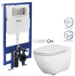 JIKA předstěnový instalační 8 cm systém bez tlačítka + WC CERSANIT CLEANON CASPIA + SEDÁTKO H894652 X CP1