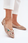 Dámské Baletky Ozdobené Krystaly Béžové Valena 37