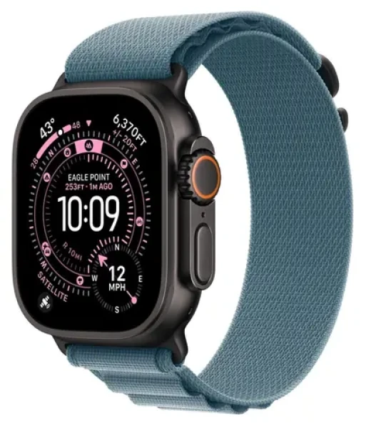 Apple Watch Alpine Loop 49 mm Light Blue černý titan / Textilní řemínek / vel. M / 145–190 mm (MG9L4ZM/A)