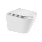 Mereo WC set - Smart flush rimless WC oblé, modul pro sádrokarton, bílé oválné tlačítko MM02NSETRT510