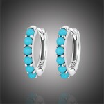Stříbrné náušnice s tyrkysovým magnezitem Jeanni, stříbro 925/1000, Tyrkysová