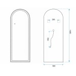 REA - Zrcadlo LED Orbit 50x160cm Black HOM-07050