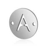 Mezidíl z titanové oceli - placička s písmenem A - Z - 12 x 12 x 0,8 mm - 1 ks Písmena: N