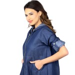 HOSH Riflová dlouhá mikina Beka Velikost: UNI, Barva: Džínově modrá