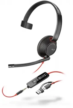 Poly Blackwire 5210 černá / Náhlavní souprava / mikrofon / jedno sluchátko / 3.5mm jack / USB-C/A (8X230A6)