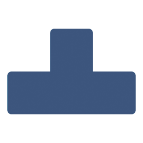 Djois podlahové samolepicí značení - tvar T, 15 x 5 cm, modré, 10 ks