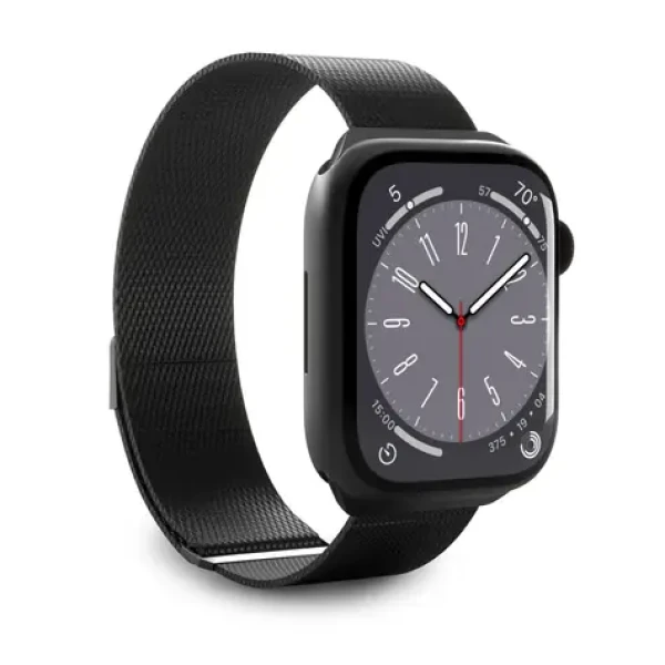 Puro Milanese černá / Řemínek pro Apple Watch / 42/44/45/49 mm (PUMILAW44BLK)