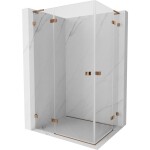 MEXEN/S - Lunar L Duo sprchový kout dveře křídlové 110 x 105, transparent, růžové zlato 834L-110L-105P-60-00