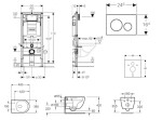 GEBERIT - Duofix Set předstěnové instalace, kompaktního klozetu Oudee Vortex a sedátka softclose, tlačítko Sigma20, bílá/chrom SANI11CA3163