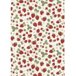 Ib Laursen Balicí papír Strawberries – 5 m, červená barva, papír