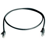 Telegärtner 100009086 RJ45 síťové kabely, propojovací kabely CAT 5e 10.0 m černá samozhášecí, S průchodkou chránící proti zlomení 1 ks