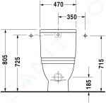 DURAVIT - Starck 3 Splachovací nádrž 475x210 mm, připojení dole vlevo, bílá 0928100005