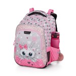 Bagmaster LUMI 22 A školní batoh - bílá kočka s mašlí