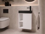 CERANO - Umyvadlová skříňka pro WC Sofia - bílá matná + umyvadlo z litého mramoru Sofia - černá matná - 50x70x25 CER-455058