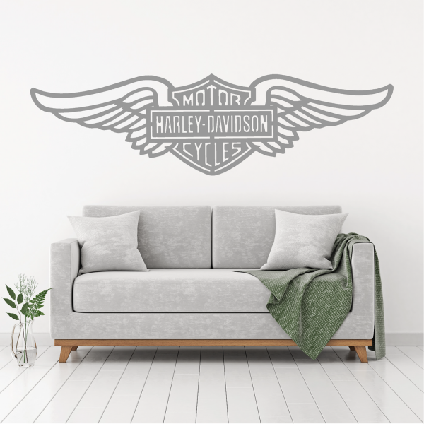Samolepka Harley Davidson křídla Barva: šedá, Velikost: 100 x 28 cm