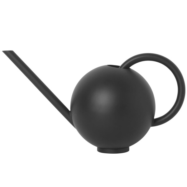 Ferm Living Konvička na zalévání Black Orb Wattering Can 2 l, černá barva, kov