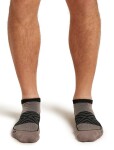 Pánské běžecké merino ponožky ICEBREAKER Mens Run+ Ultralight Micro, Porcini/Black velikost: 39-41,5 (S)