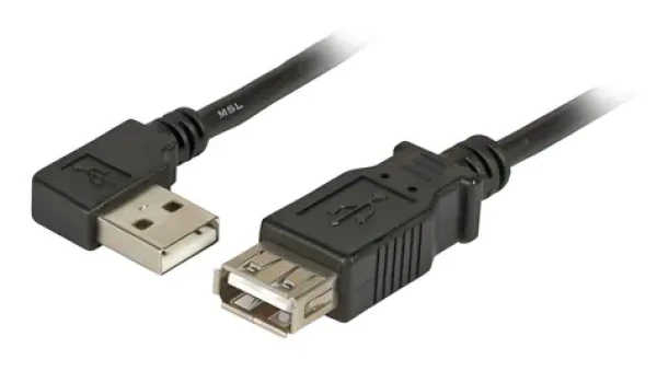 EFB K5246SW.1 černá / Prodlužovací kabel USB-A / lomený-rovný / USB 2.0 / 1 m (K5246SW.1)